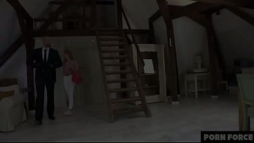 Petite Blonde Model Stretched Out By Handsome Real Estate Agent